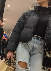Cute face in jeans