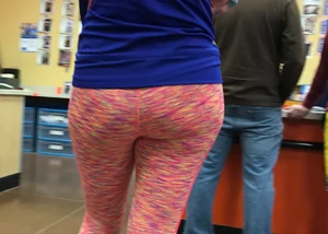 Pink patterned leggings ass at Walmart