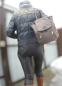 Hot ass in tight leather pants, creepshots at the supermarket and on the street
