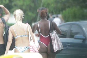 Bikini babes at Deerfield Beach in Florida