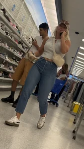 Blonde in jeans with beautifully shaped Ass!