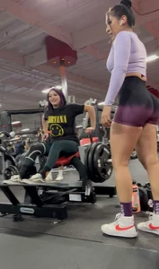 Nutbuster! Latina With Plump Ass In Gym Shorts  Not OC