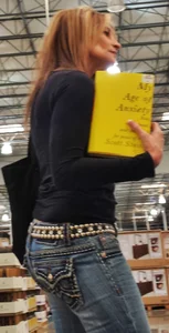 Milf in jeans shopping with big tits