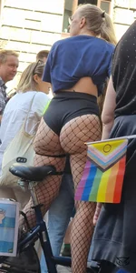 hot blonde showing off her ass