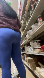She wanted some attention in those tight blue leggings!