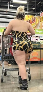 HOT Latina MILF showing off FAT ASS in revealing one-piece at grocery store