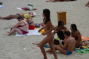 Verna topless beach girls out in the sun