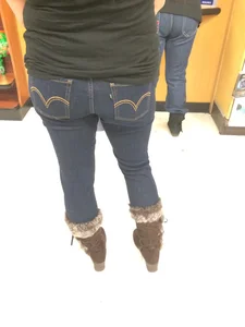 Butt in Tight Jeans Closeup Photo