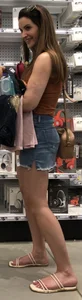 Pretty busty milf in shorts