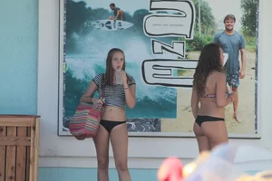 More sexy girls in bikinis and thongs at Deerfield Beach in Florida