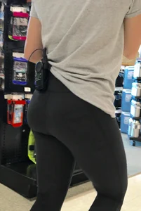 Dick's sexy employees in leggings with nice asses