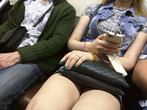 Cute Legs with Pale Skin in Subway Train Candid