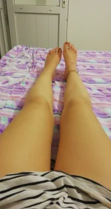 Girl Taking Pics of Her Naked Legs in Panties in Bed and on the Couch, Hot Home Selfies
