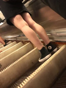 Nice Legs Closeups on the Subway Escalator