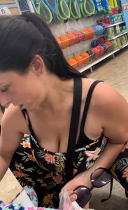 Milf showing cleavage and tight ass