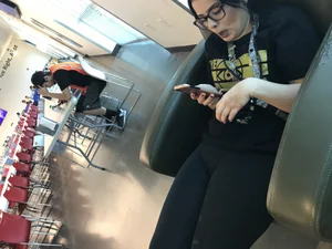 Amazon brunette employee with a nice booty in leggings