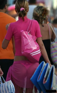 Beach voyeur girls in bikinis, thongs and topless