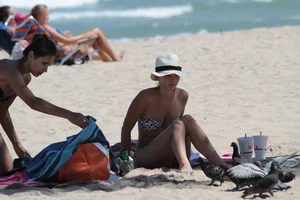 Big collection of various sexy girls on a beach in bikinis