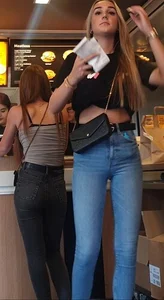 Various hot butts in tight jeans on the street and inside cafes, some teens too