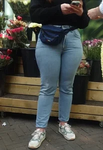 Various hot butts in tight jeans on the street and inside cafes, some teens too