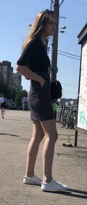 Girl in a Dress Nice Legs Street Creepshot