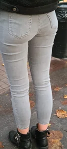 Grey tight jeans