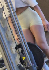 Fit and sexy asian babe tight ass at the gym pt.2