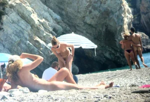 Nude beach and topless girls