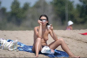 Girls on a nude beach in Bibione, Italy