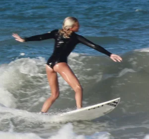 Hot surfer chicks out in the water