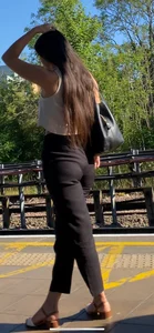 Tight ass  Latina with VPL and face shots