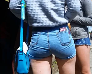 Hot Ass in Denim Mini Shorts Street Creepshot