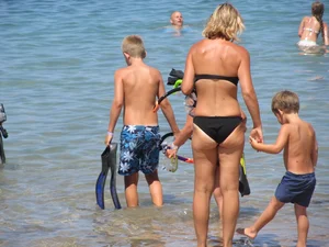 Candid beach and bikini babes