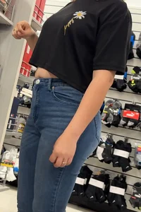 Beautiful woman in JEANS and SHORTS