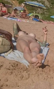 Nude beach and topless girls