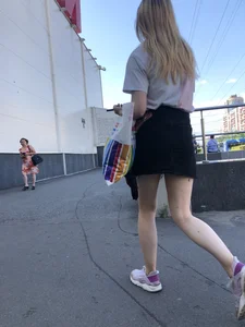 Cute Girl with Hot Legs in a Skirt Street Candid Gallery