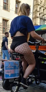 hot blonde showing off her ass