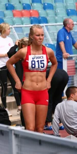 Candid track girls and runners
