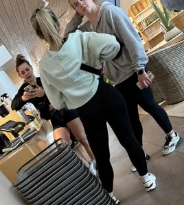 3 college PAWGS in leggings