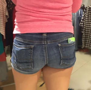 Sexy Little Ass in Denim Mini Shorts at the Mall Creepshots Collection