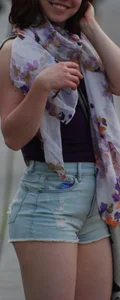 Girlfriend candids in shorts