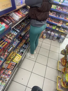 Big Butt Gym girl in shop