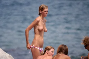 Nude beach and topless girls