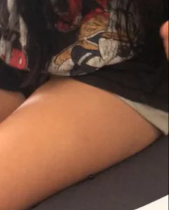 Hot Asian teen thigh closeup