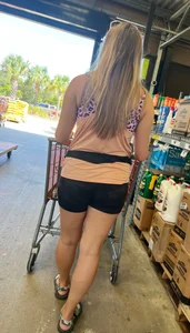 Milf in spandex shorts