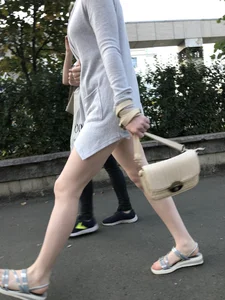 Girl in Mini Shorts Hot Skinny Legs Street Creepshot
