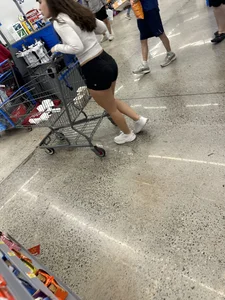 Sporty girl in yoga shorts