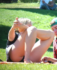 Bunch of sexy girls upskirted at parks showing their panties and asses