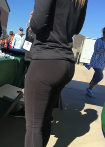 Dicks girl in leggings with an incredible ass