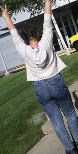 Big Booty in Tight Blue Jeans Street Photo